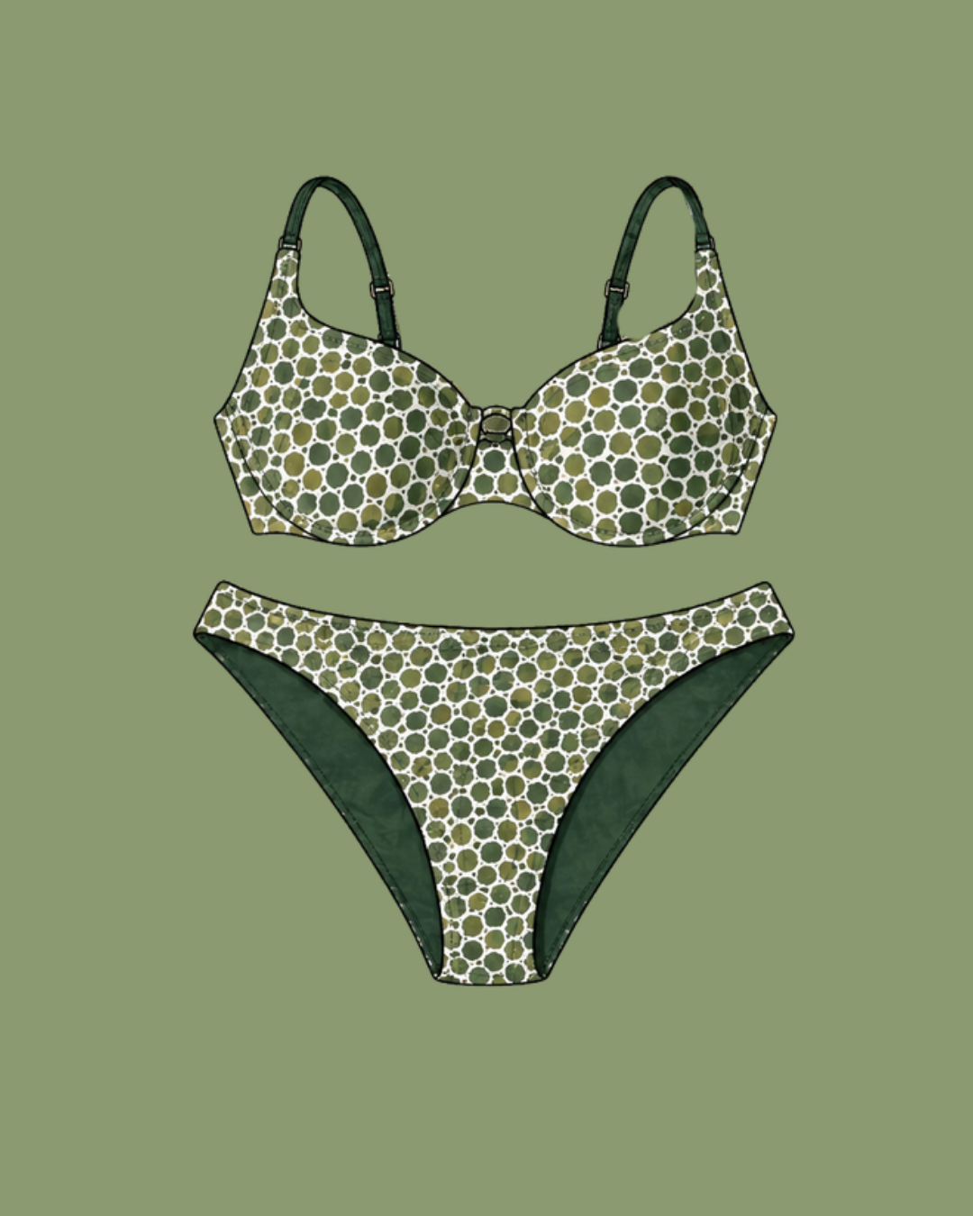 Drifter reversible green sea turtle print bikini by Barrier Swim
