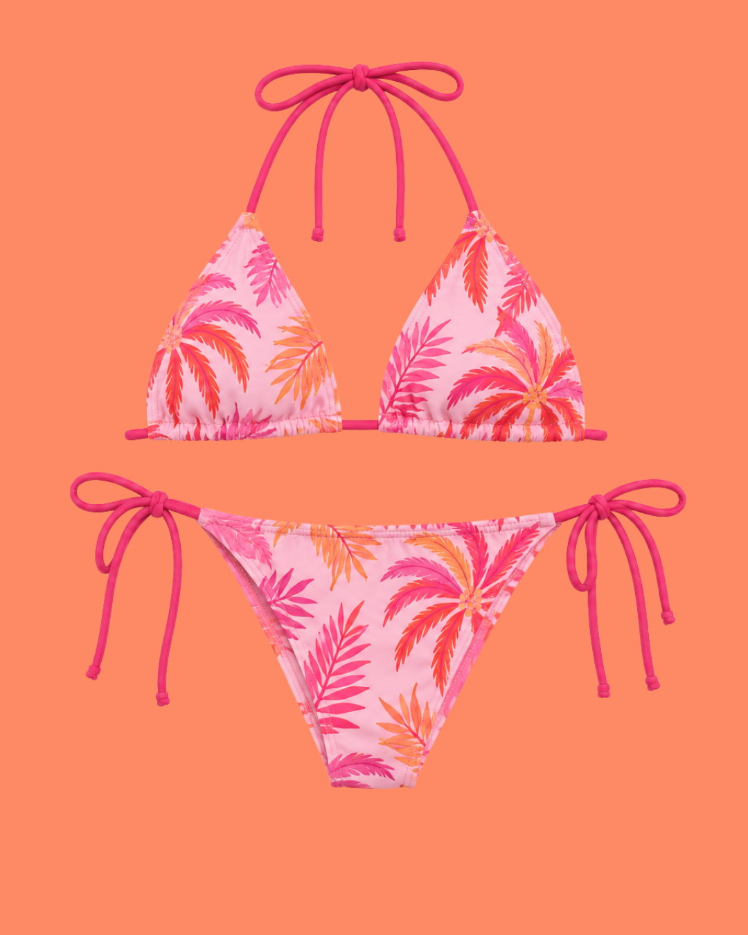 Lady Elliot pink palm print reversible bikini by Barrier Swim